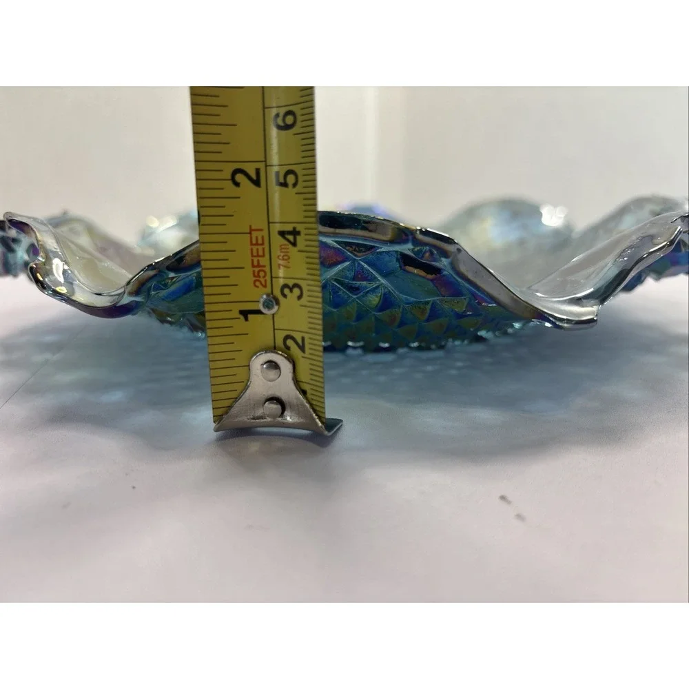 Vintage Blue/Purple Iridescent Carnival Glass 10